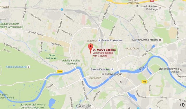 location St Mary's Basilica map Poland