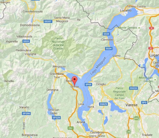 Location Stresa on map Lake Maggiore