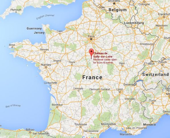 Location Sully-sur-Loire Castle on map France