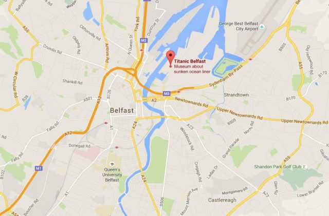 Location Titanic on map Belfast