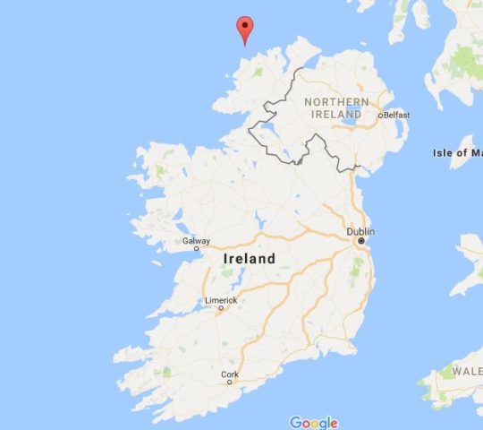 Location Tory Island on map Ireland