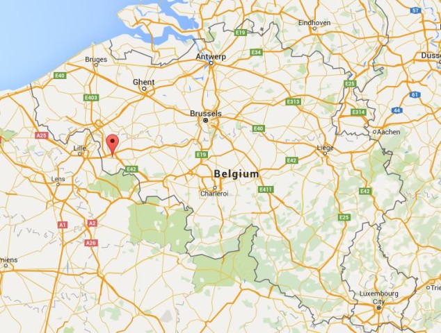 location Tournai on map Belgium