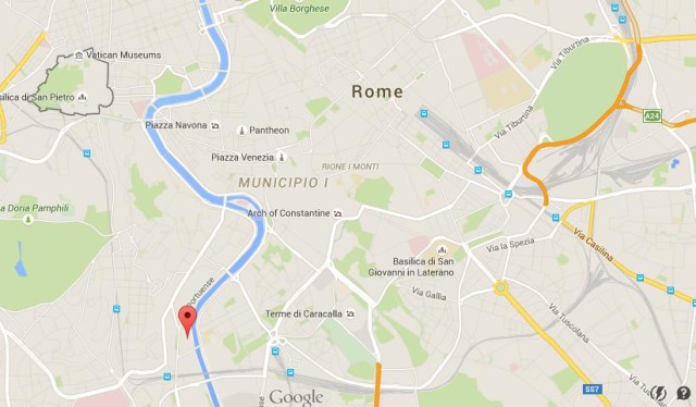 location Trastevere on map Rome