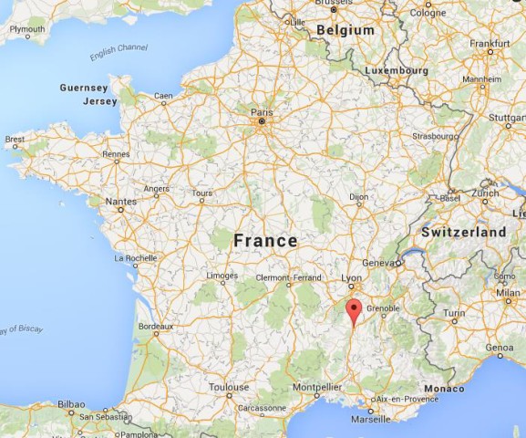 location Valence on map France