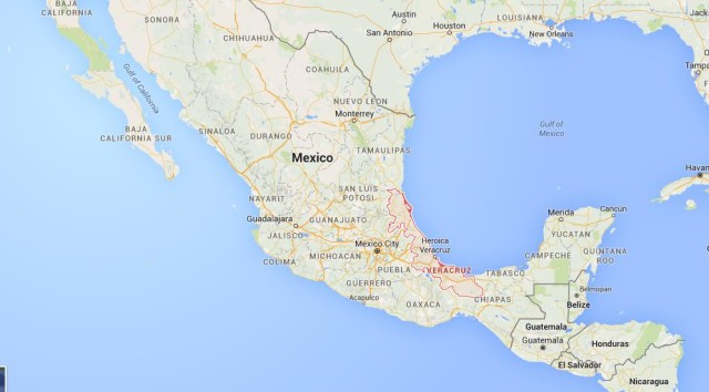 location Veracruz on map Mexico
