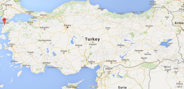 Location Çanakkale on map Turkey