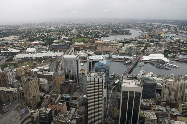 Darling Harbour viewed from Sydney Tower