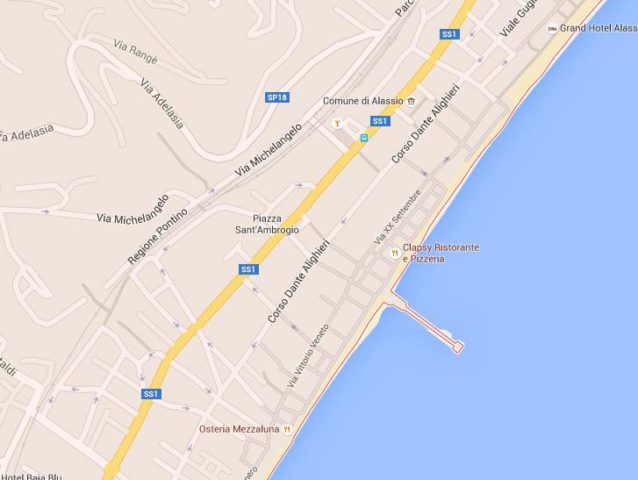 Map of Alassio Italy