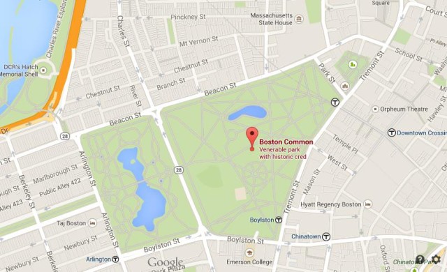 Map of Boston Common area