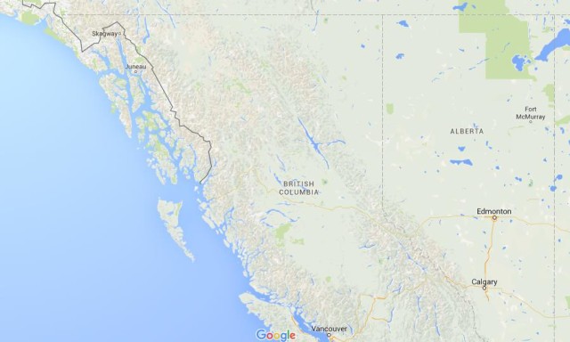 Map of British Columbia Canada