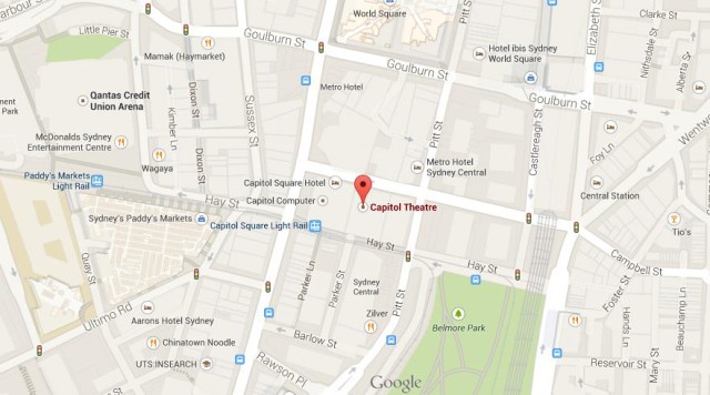 Map of Capitol Theatre Sydney