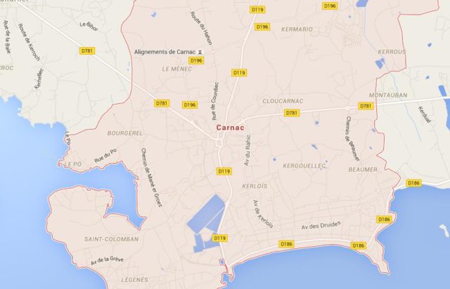 Map of Carnac France