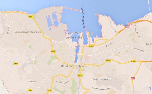 Map of Cherbourg France