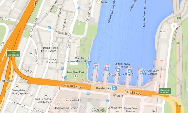 Map of Circular Quay Sydney