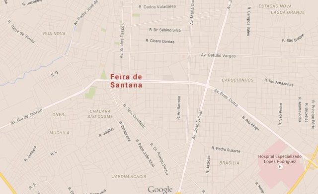 Map of Feira de Santana Brazil