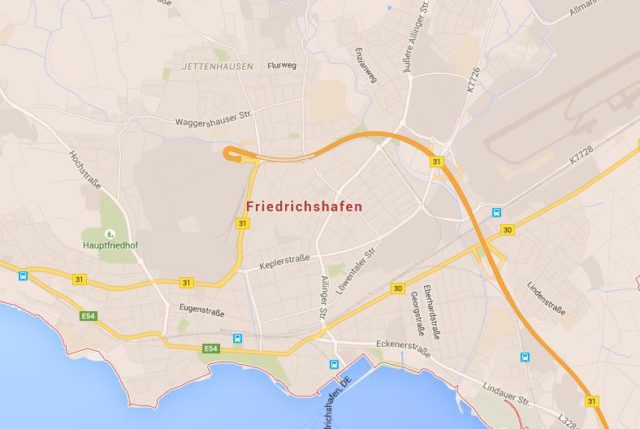 Map of Friedrichshafen Germany