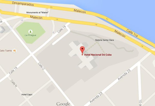 Map of Hotel Nacional de Cuba Havana
