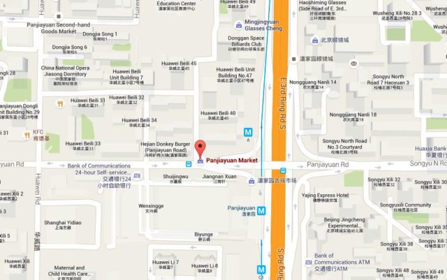 Map of Panjiayuan Market Beijing