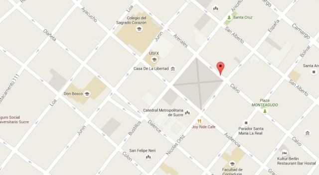 Map of Plaza 25 de Mayo Sucre