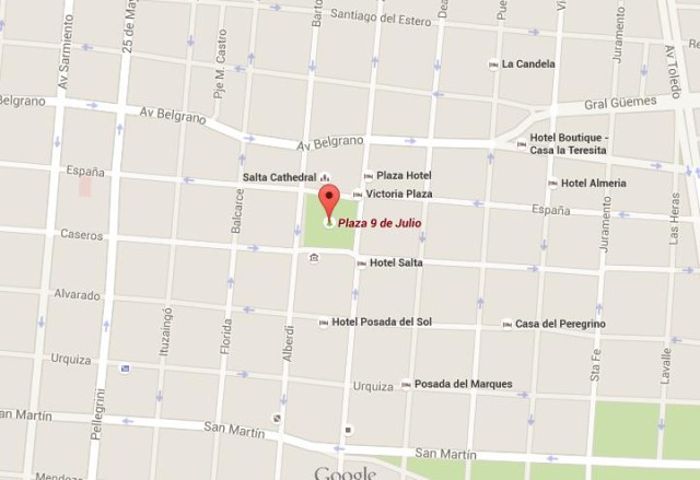 Map of Plaza 9 Julio Salta
