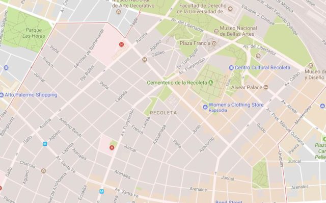 Recoleta Buenos Aires map