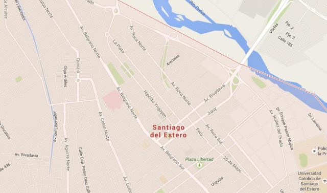 Map of Santiago del Estero Argentina