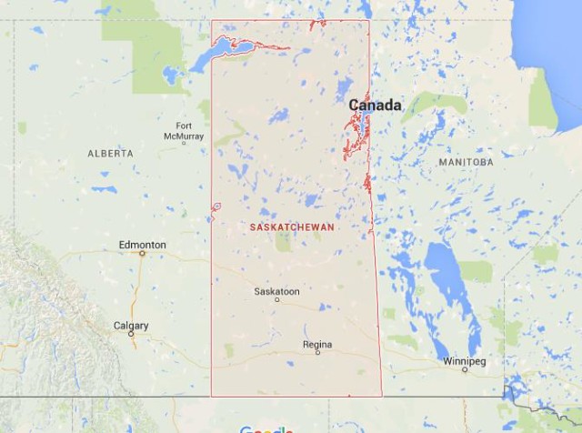Map of Saskatchewan Canada