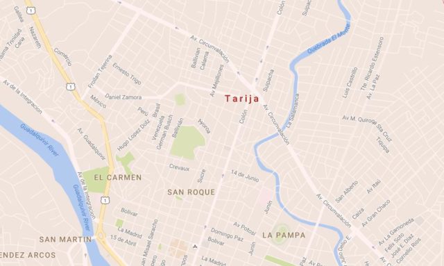 Map of Tarija Bolivia