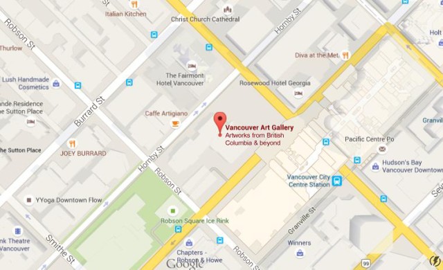 Map of Vancouver Art Gallery Canada