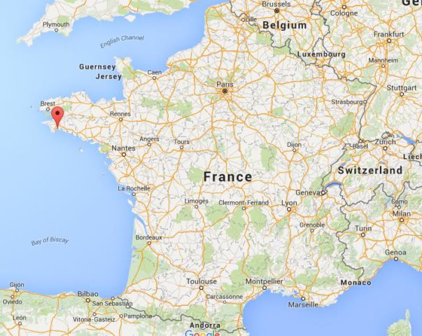 Location Benodet on map France