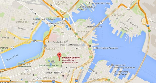 location Boston Common on map