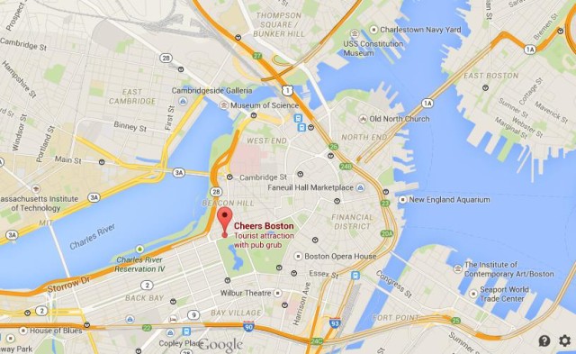 location Cheers on map Boston