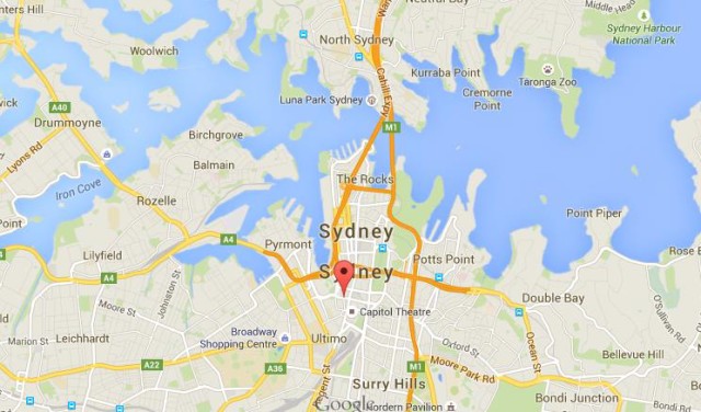 location Chinatown on map Sydney