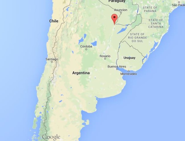 location Corrientes on map Argentina