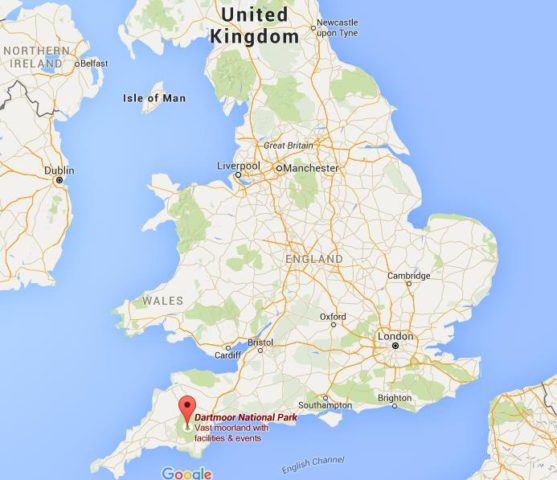 Location Dartmoor on map England