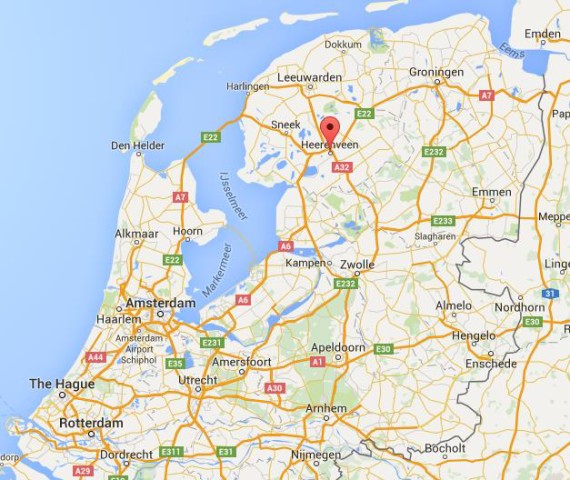 location Heerenveen on map Netherlands