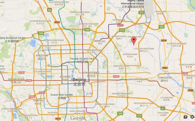location Hutong on map Beijing