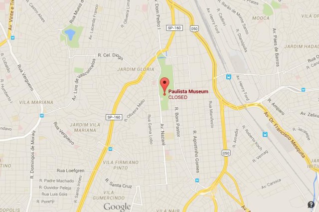 location Ipiranga Museum on map Sao Paulo