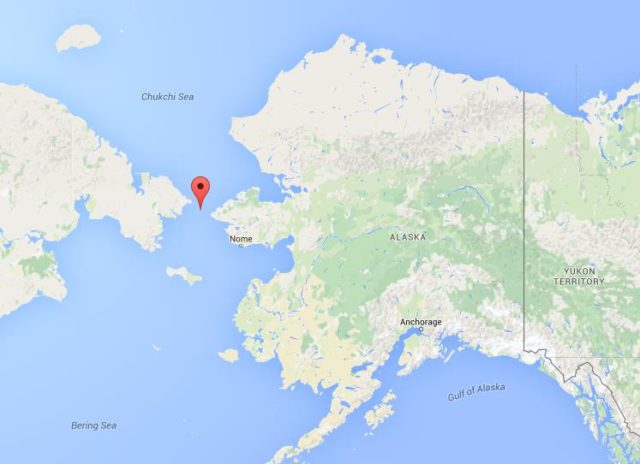Location Little Diomede Island on map Alaska