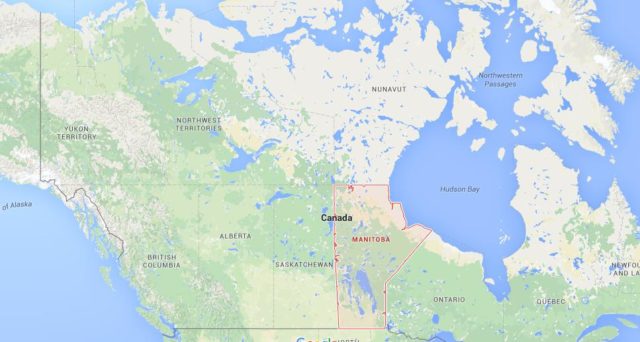 Location Manitoba on map Canada