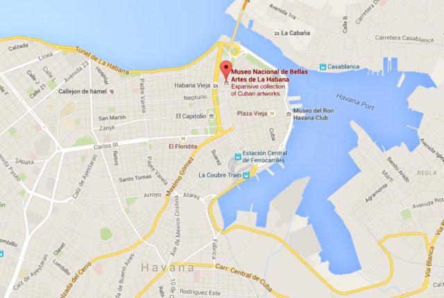 Location Museo de Bellas Artes on map Havana