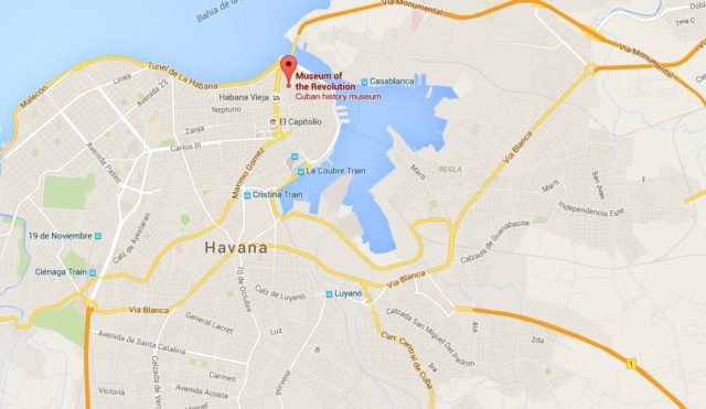 Location Museo de la Revolucion on map Havana