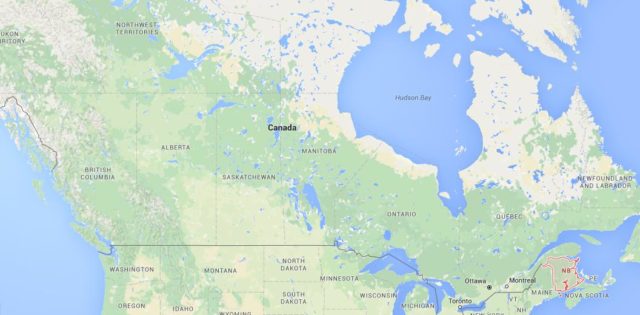 Location New Brunswick on map Canada