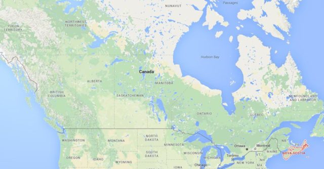 Location Nova Scotia on map Canada