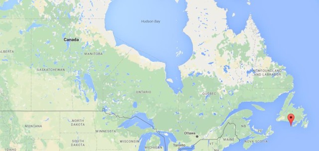 location St Pierre et Miquelon on map Canada