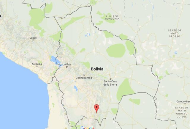Location Tarija on map Bolivia