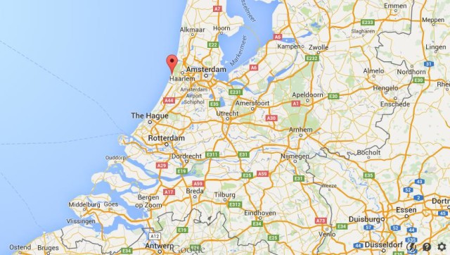 location Zandvoort on map of Netherlands