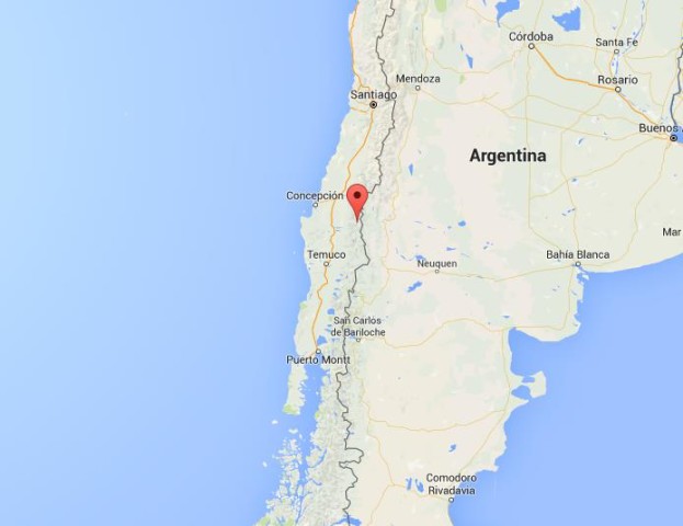 Location Antuco Volcano on map Chile