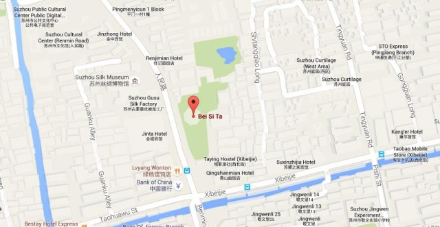 Map of Beisi Pagoda Suzhou