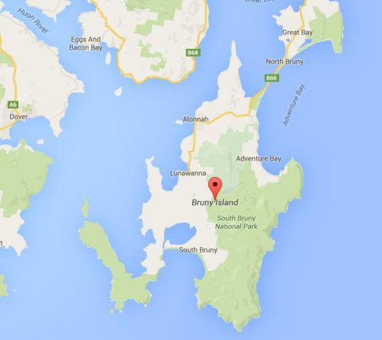 Map of Bruny Island Australia